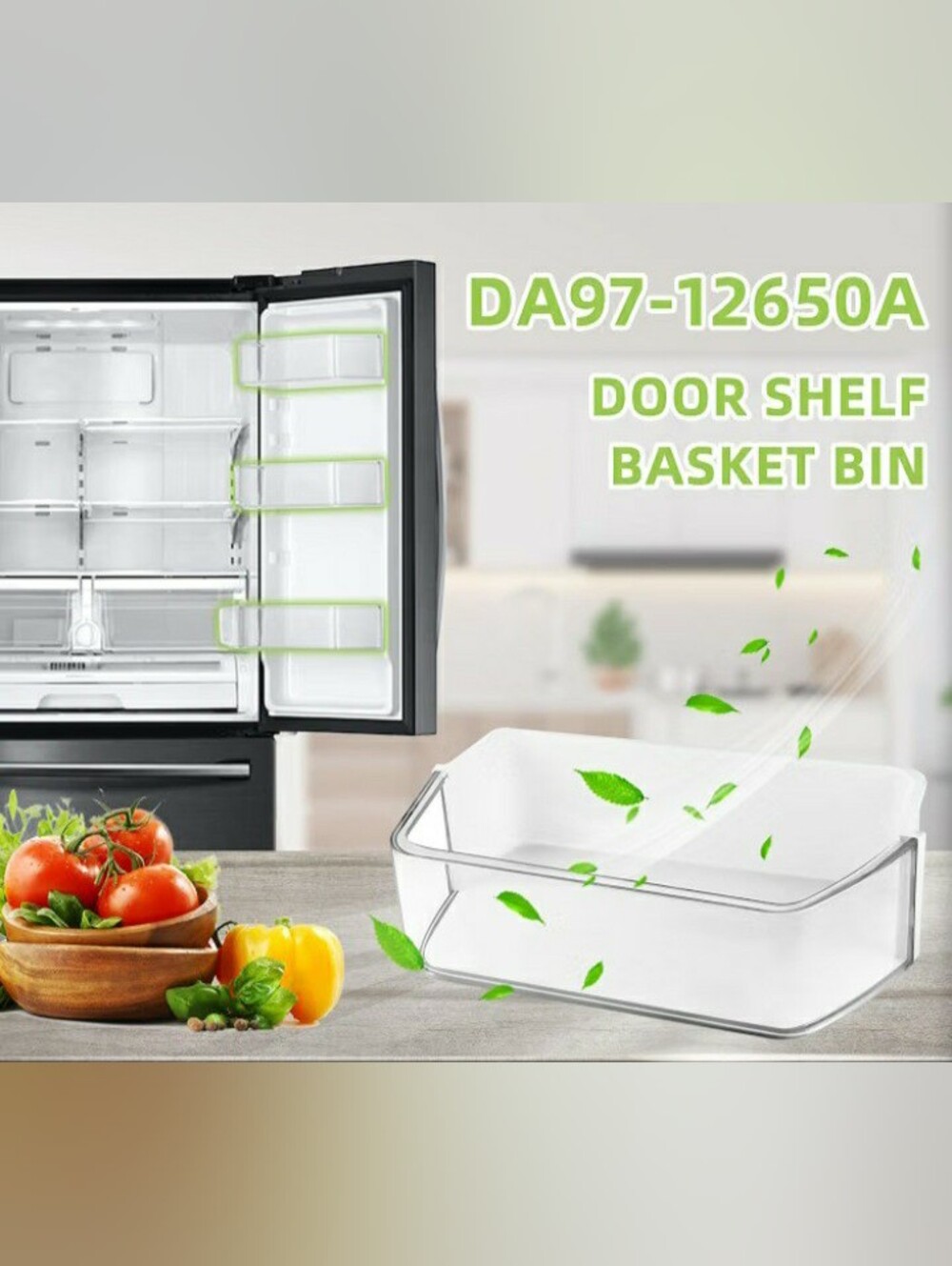 Universal DA97-12650A Clear Refrigerator Door Shelf Bin - White